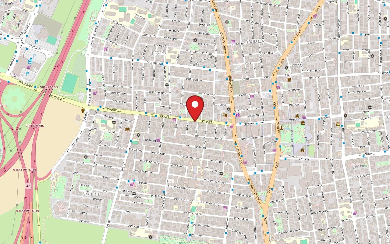 Map showing Bernard at 77 Rothschild Street, Rishon LeZion