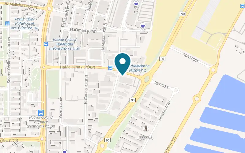Map showing Best Pizza at 1 HaMelacha Street, Industrial Zone, Eilat