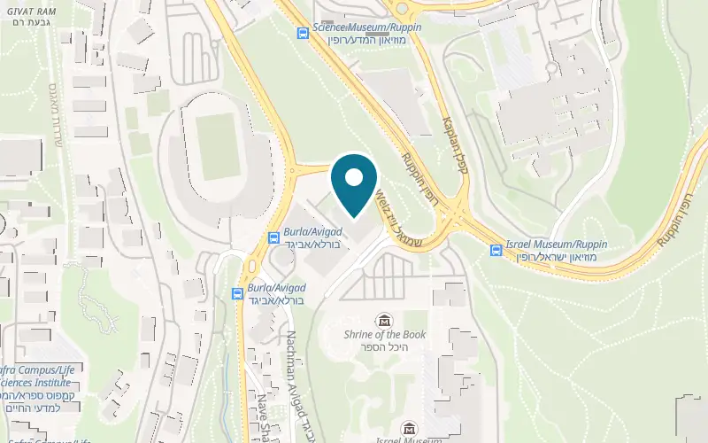Map showing Bible Lands Museum Jerusalem at 21 Shmuel Stefan Wise Street, Museum Row, Jerusalem