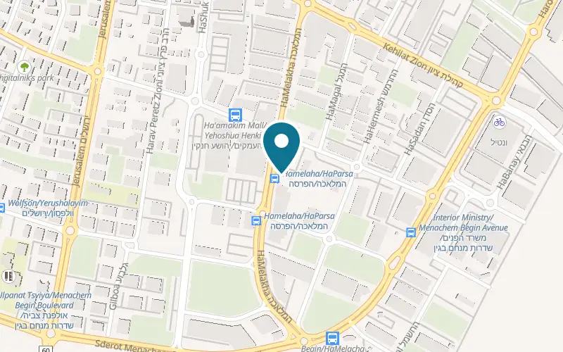 Map showing Biga at 23 HaMelacha Street, Afula