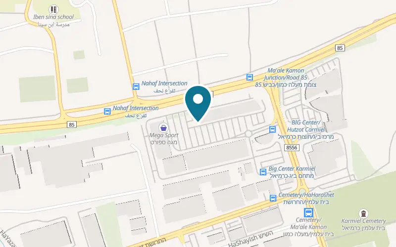 Map showing Biga Karmiel at 2 Ma'ale Kamon Street, the BIG Karmiel centre, Karmiel