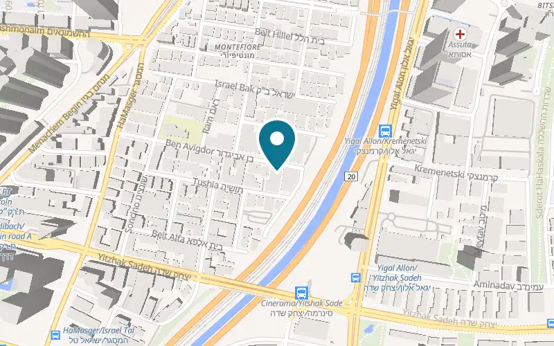 Map showing Bikram Yoga Tel Aviv at 26 Ben Avigdor Street, Tel Aviv-Yafo