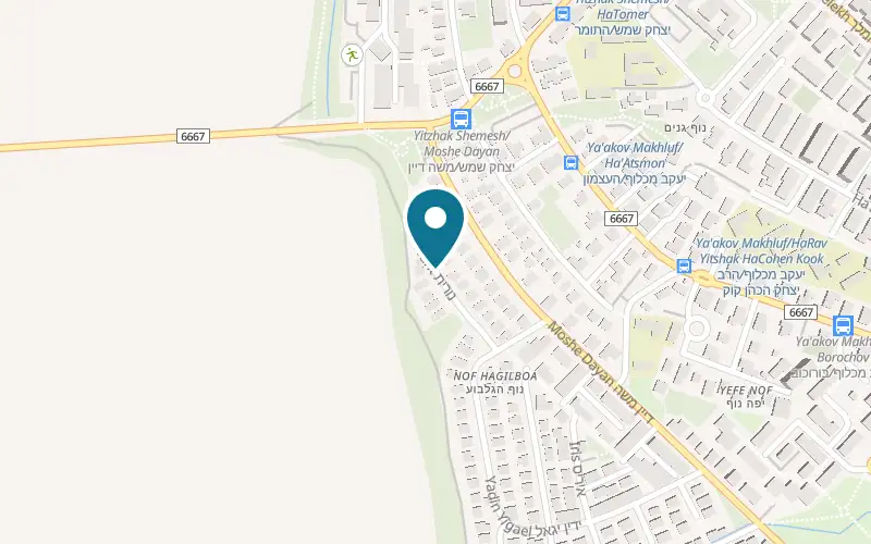 Map showing Bishulilim at 16 Nurit Street, Nof HaGilboa, Beit She'an