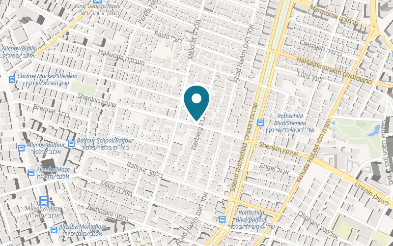 Map showing Bishvil HaOfanayim at 51 Shenkin Street, Tel Aviv-Yafo