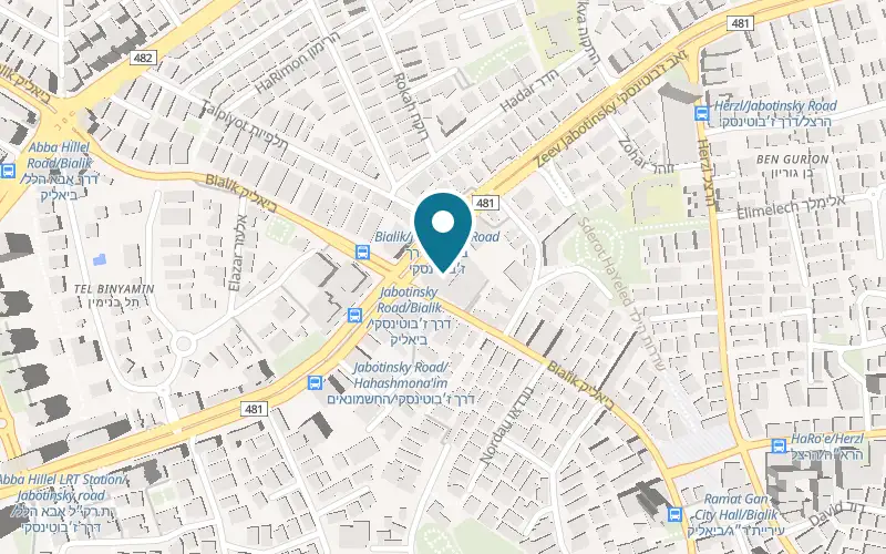 Map showing Bleecker Bakery at 76 Bialik Street, Bialik Mall, Ramat Gan
