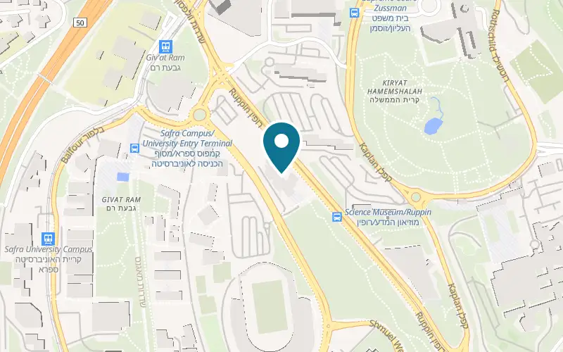 Map showing Bloomfield Science Museum Jerusalem at 3 Museums Boulevard, Jerusalem