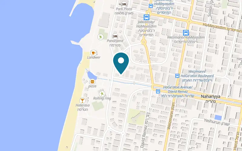 Map showing Blueberry at 52 HaGa'aton Boulevard, Nahariya
