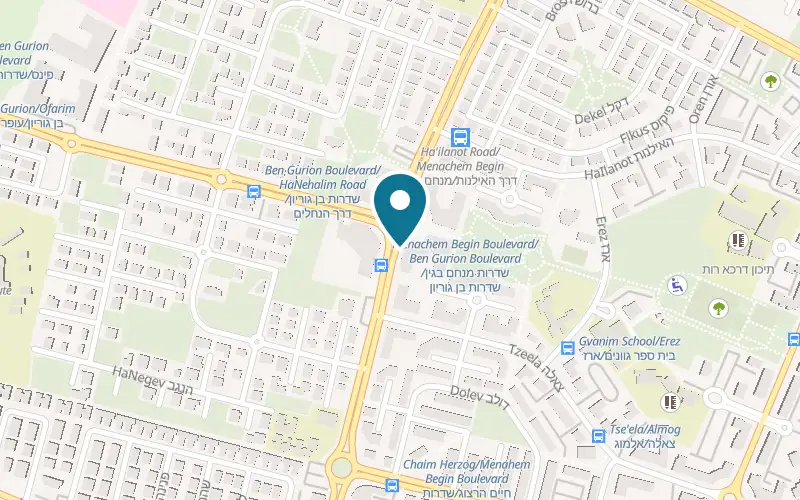 Map showing Boca at 36 Menachem Begin Boulevard, Gedera