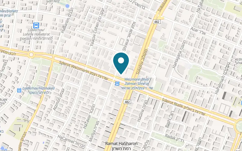 Map showing Bologna at 6 Sderot Weizmann, Ramat HaSharon