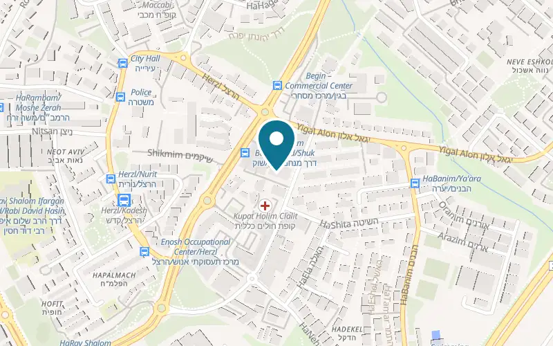 Map showing Bosmat Flowers at 12 Ben Yehuda Street, Sderot