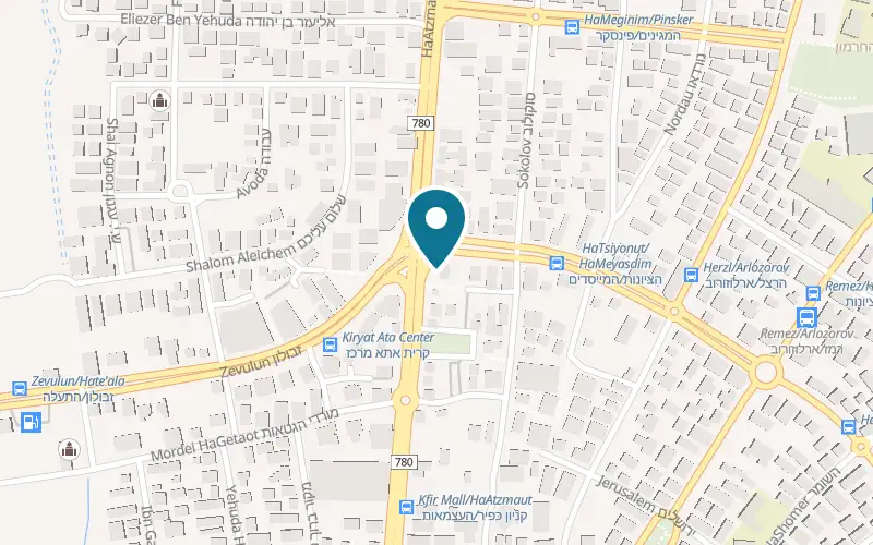Map showing Bourekas Bachar HaAgala at 62 HaAtzmaut Street, Kiryat Ata