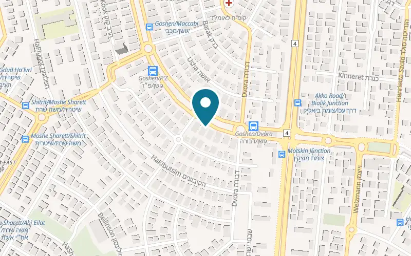 Map showing Bourekas Bar at 11 Moshe Goshen Boulevard, Kiryat Motzkin