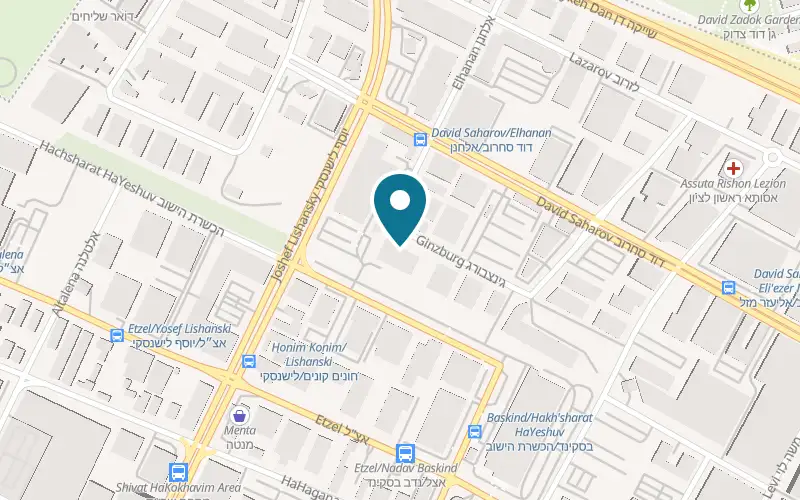 Map showing Bracha Meshuleshet at HaKsharat HaYishuv Street, New Industrial Zone (the factory shop), Rishon LeZion
