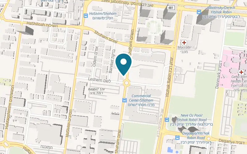 Map showing Brasserie Margaux at 22 Shacham Street, Petah Tikva