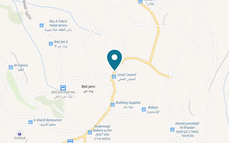 Map showing Broaster Check In at Al-Jarmak Street, beside the local council, Beit Jann