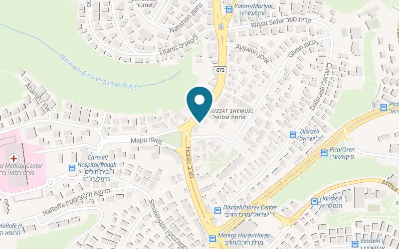 Map showing Brown at 131 Moriah Avenue, Haifa