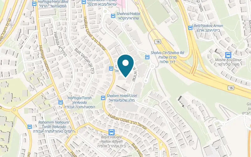 Map showing Brown Jerusalem at 24 A.Y. Shachrai Street, Bayit VeGan, Jerusalem