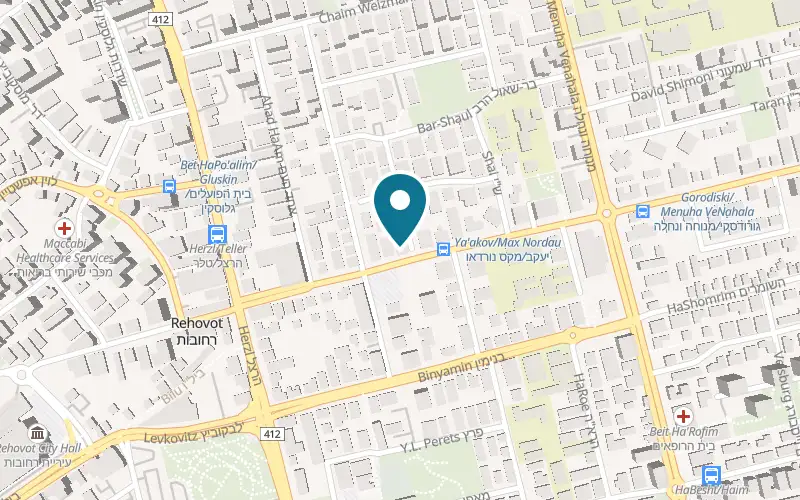 Map showing Bruno Chocolate at 17 Yaakov Street, Rehovot