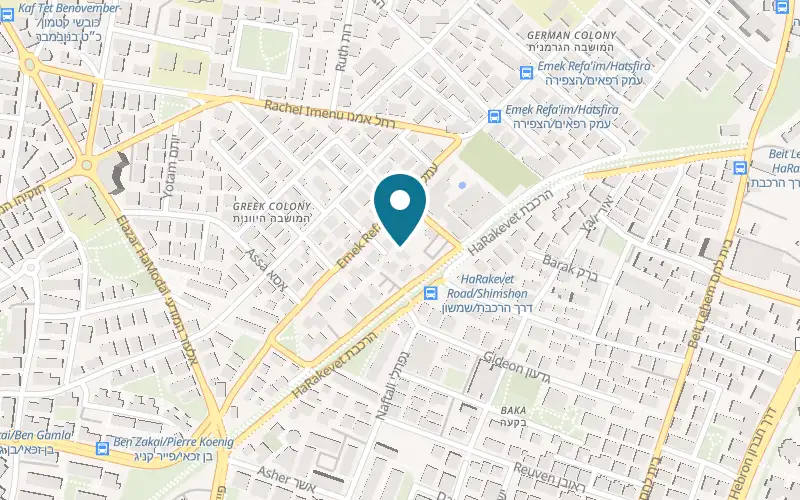 Map showing Buchman's Diner at 51 Emek Refaim Street, German Colony, Jerusalem