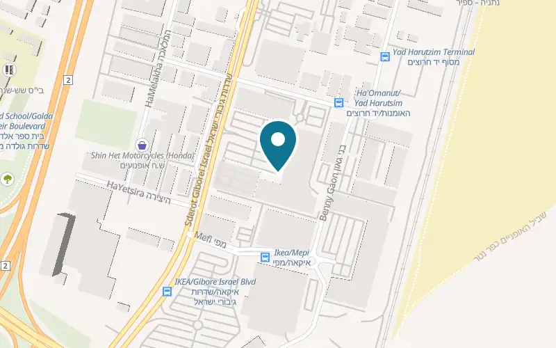 Map showing Buon Gusto at 5 Giborei Israel Boulevard, Netzba Center, Netanya