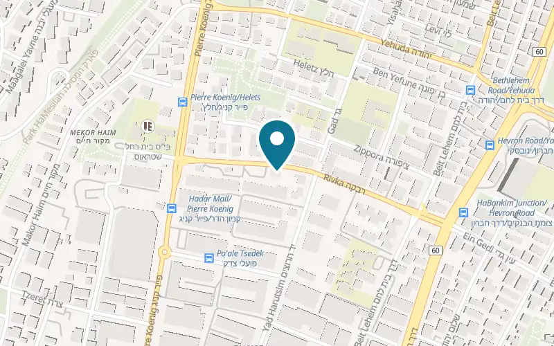 Map showing Burekas Ima at 19 Rivka Street, Talpiot, Jerusalem