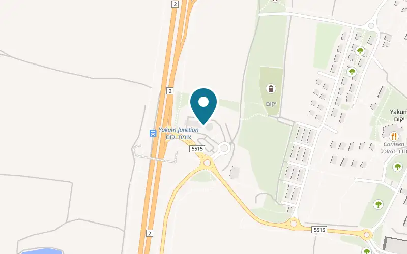 Map showing Burger Saloon at Dor Alon filling station, Coastal Road (Highway 2), Yakum