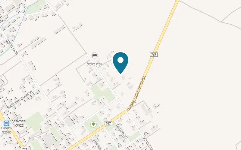 Map showing Bustan HaNahal at Route 767, Yavne'el