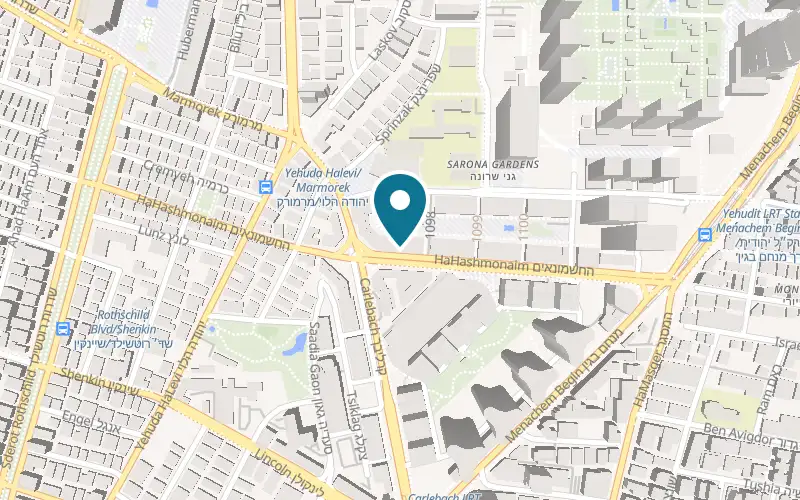 Map showing Buza Tel Aviv at 91 Hashmonaim Street, Tel Aviv-Yafo
