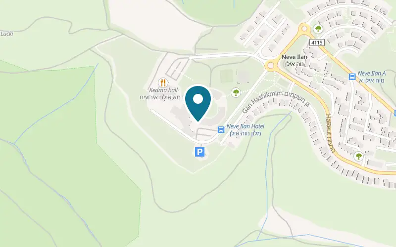 Map showing C Hotel Neve Ilan at Neve Ilan, next to the Almond Hotel, Neve Ilan