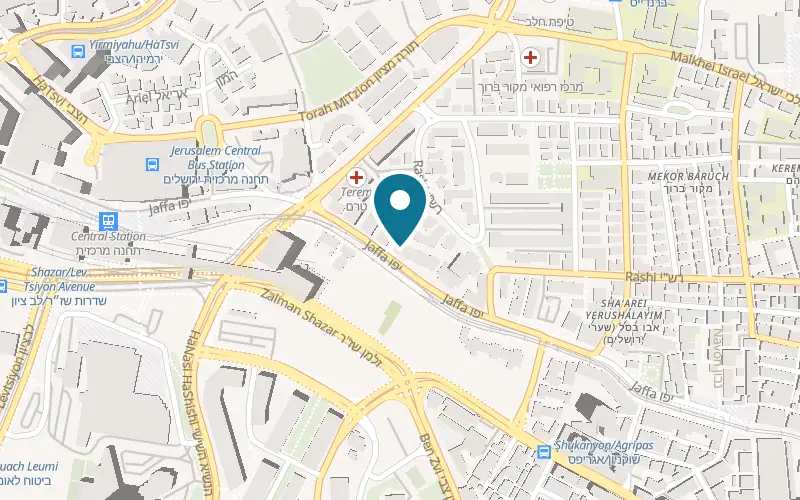 Map showing Caesar Premier Jerusalem at 208 Jaffa Street, Jerusalem