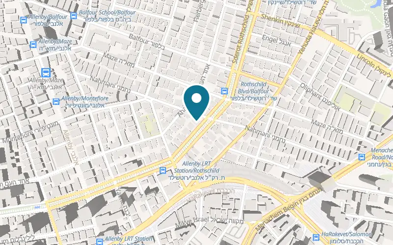 Map showing Café 65 at 65 Rothschild Boulevard, in the Rothschild 65 hotel, Tel Aviv-Yafo