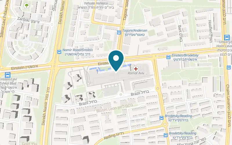 Map showing Cafe Albert at 40 Einstein Street, in the Ramat Aviv Mall, Tel Aviv-Yafo