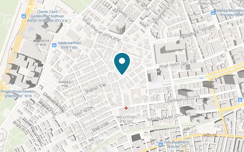 Map showing Cafe Alma at 55 Shabazi Street, Neve Tzedek, Tel Aviv-Yafo
