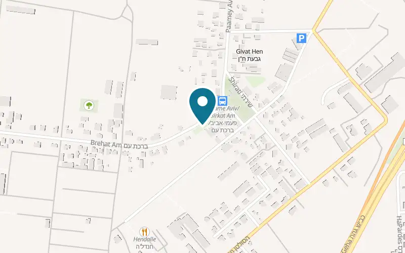 Map showing Cafe Am at Birkat Am Street, Givat Hen, Givat Hen