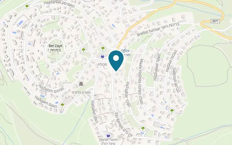 Map showing Cafe BaYa'ar at Beit Zayit forest, Beit Zayit