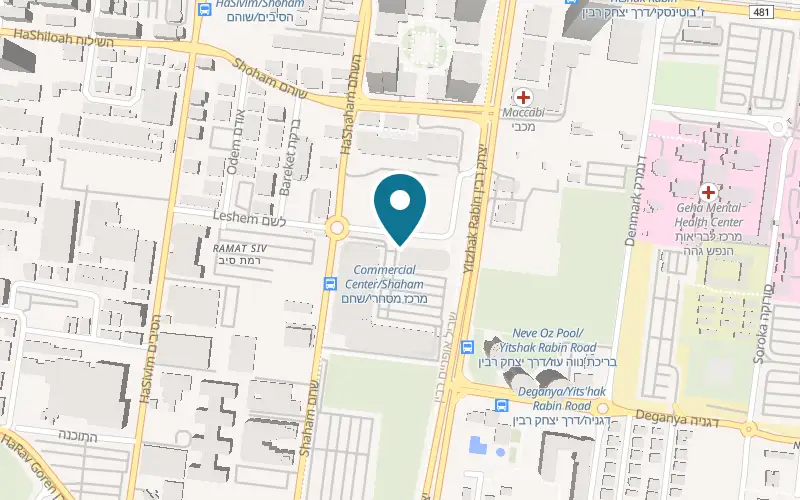 Map showing Cafe Bealma at 17 Yitzhak Rabin Road, Yachin Center, Petah Tikva