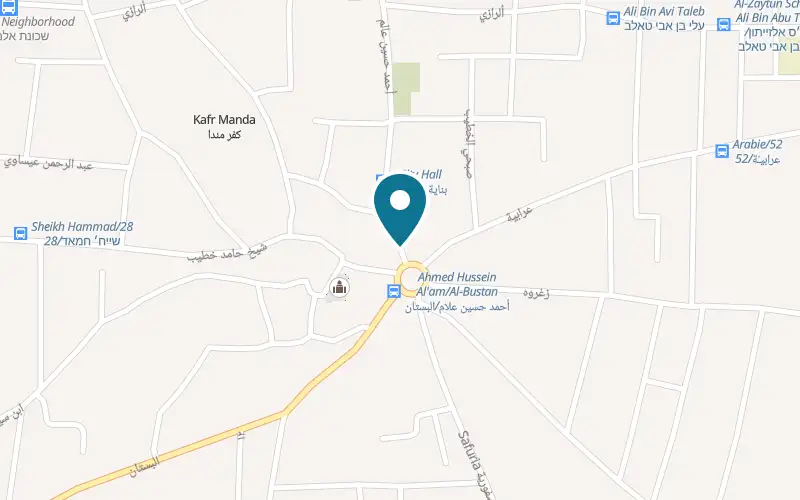 Map showing Cafe Beirut at Al-Ain Roundabout, Kafr Manda