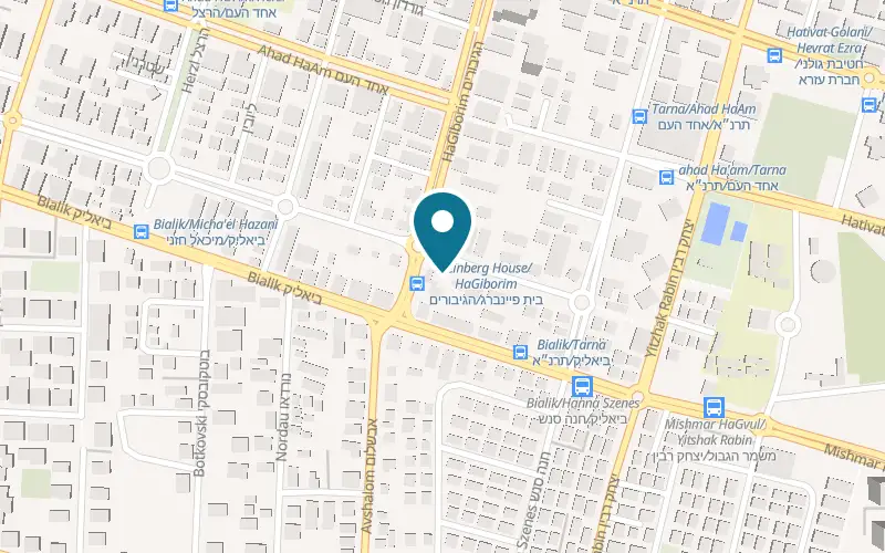 Map showing Cafe Beit Feinberg at 34 Jabotinsky Street, Beit Feinberg, Hadera