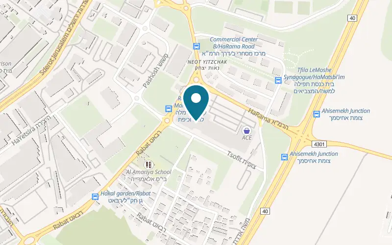 Map showing Cafe Cafe Ramla Ramlod at Ramlod Mall, 40 Tzofit Street, Ramla