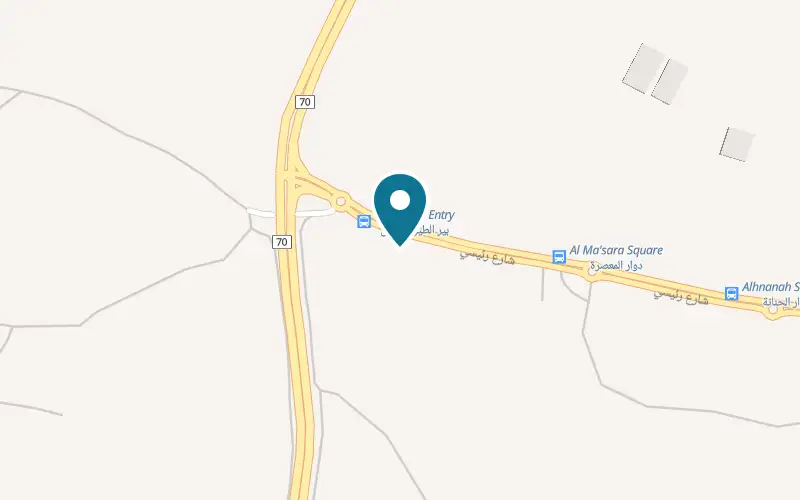 Map showing Cafe Cafe Tamra at Amer Center, the main road at the entrance to the town, Tamra