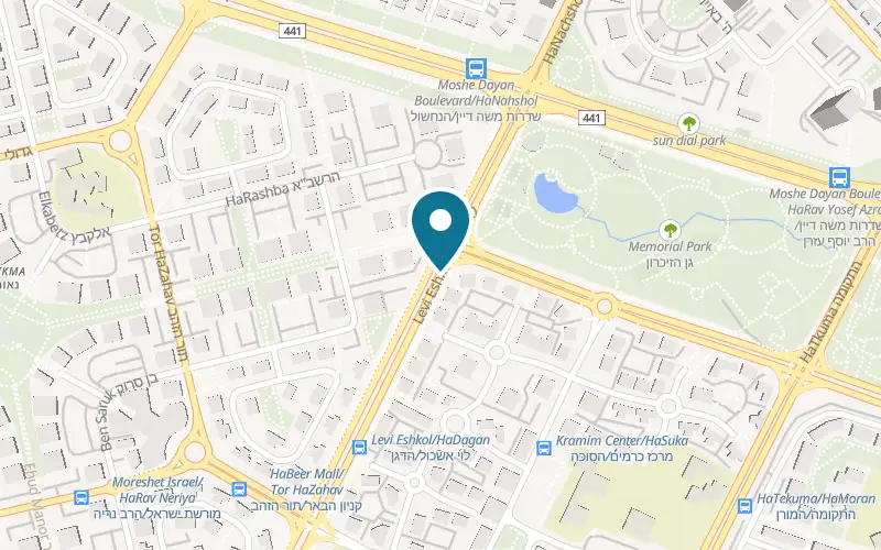 Map showing Cafe Gan Sipur at 1 Levi Eshkol Street, Rishon LeZion