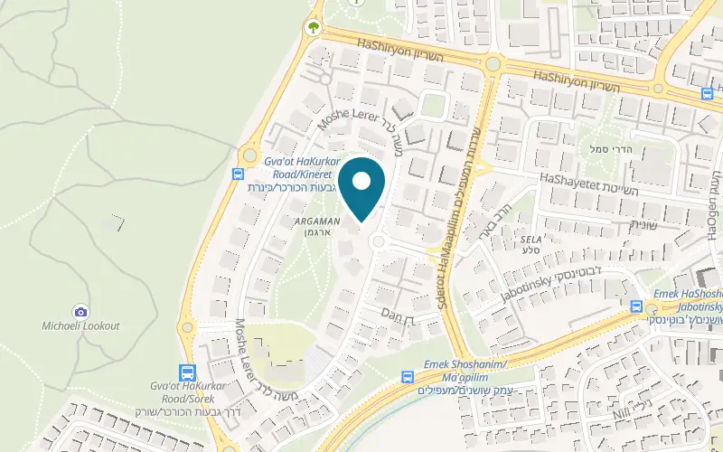 Map showing Cafe Lalush at 1 Moshe Lerer Street, Ami Center-Argaman, Ness Ziona