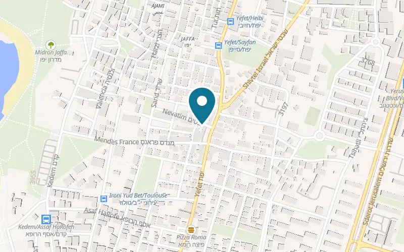 Map showing Cafe Paul's at 142 Yefet Street, Jaffa, Tel Aviv-Yafo