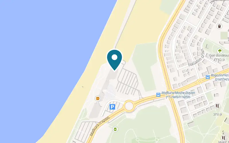Map showing Cafe Puzzle at 1 Mafkura Street, HaKshatot Beach, Ashdod