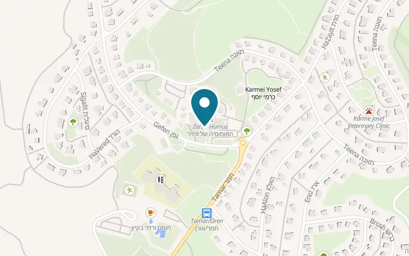 Map showing Cafe Sari at 1 HaGefen Street, Karmei Yosef, Karmei Yosef