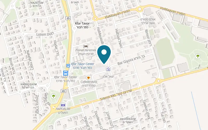 Map showing Cafederatzia at 32 HaMeyasdim Street, Kfar Tavor