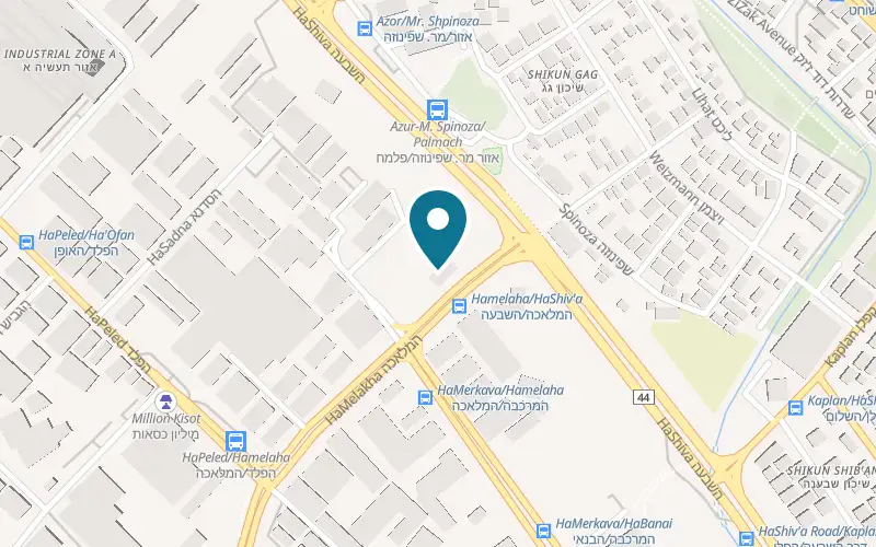 Map showing Caffe Cavalli at 6 HaMelacha Street, Holon