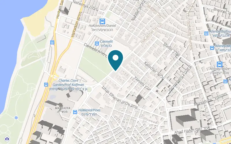 Map showing Caffe Tamati at 12 HaCarmel Street, Tel Aviv-Yafo