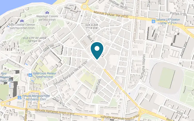 Map showing Caffe Yaffo at 11 Olei Zion Street, Jaffa flea market, Tel Aviv-Yafo