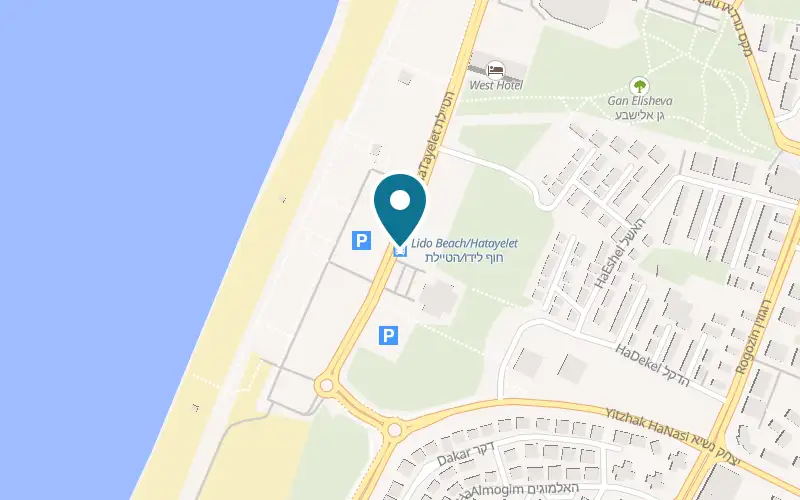 Map showing Calma at Lido Beach, Ashdod